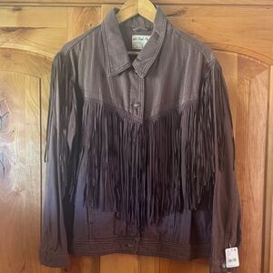 Free People/ We the Free brown fringe Jacket